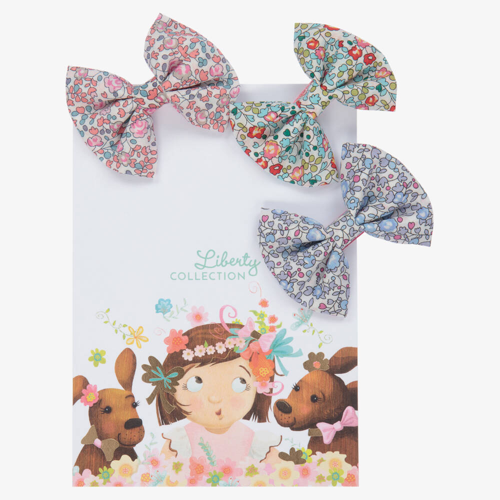 ميلو دو-مشبك للشعر فيونكة لون زهري وأخضر وأزرق (عدد 3) | Childrensalon Outlet