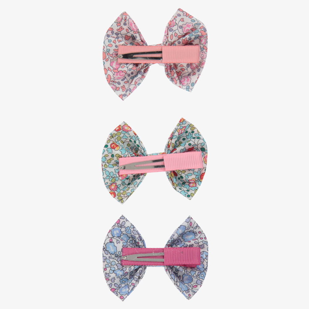 ميلو دو-مشبك للشعر فيونكة لون زهري وأخضر وأزرق (عدد 3) | Childrensalon Outlet