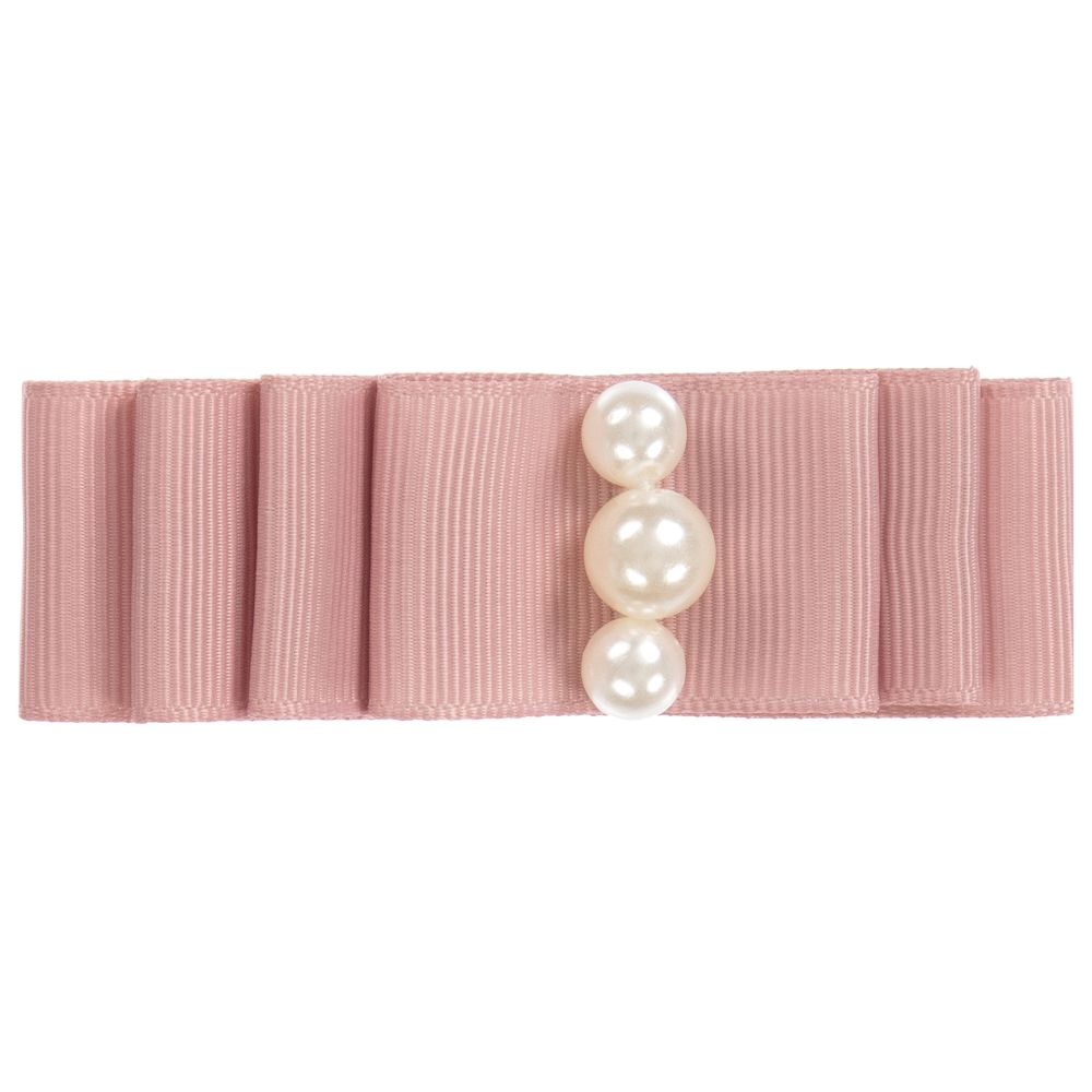 Milledeux - Barrette rose à perles (8 cm) | Childrensalon