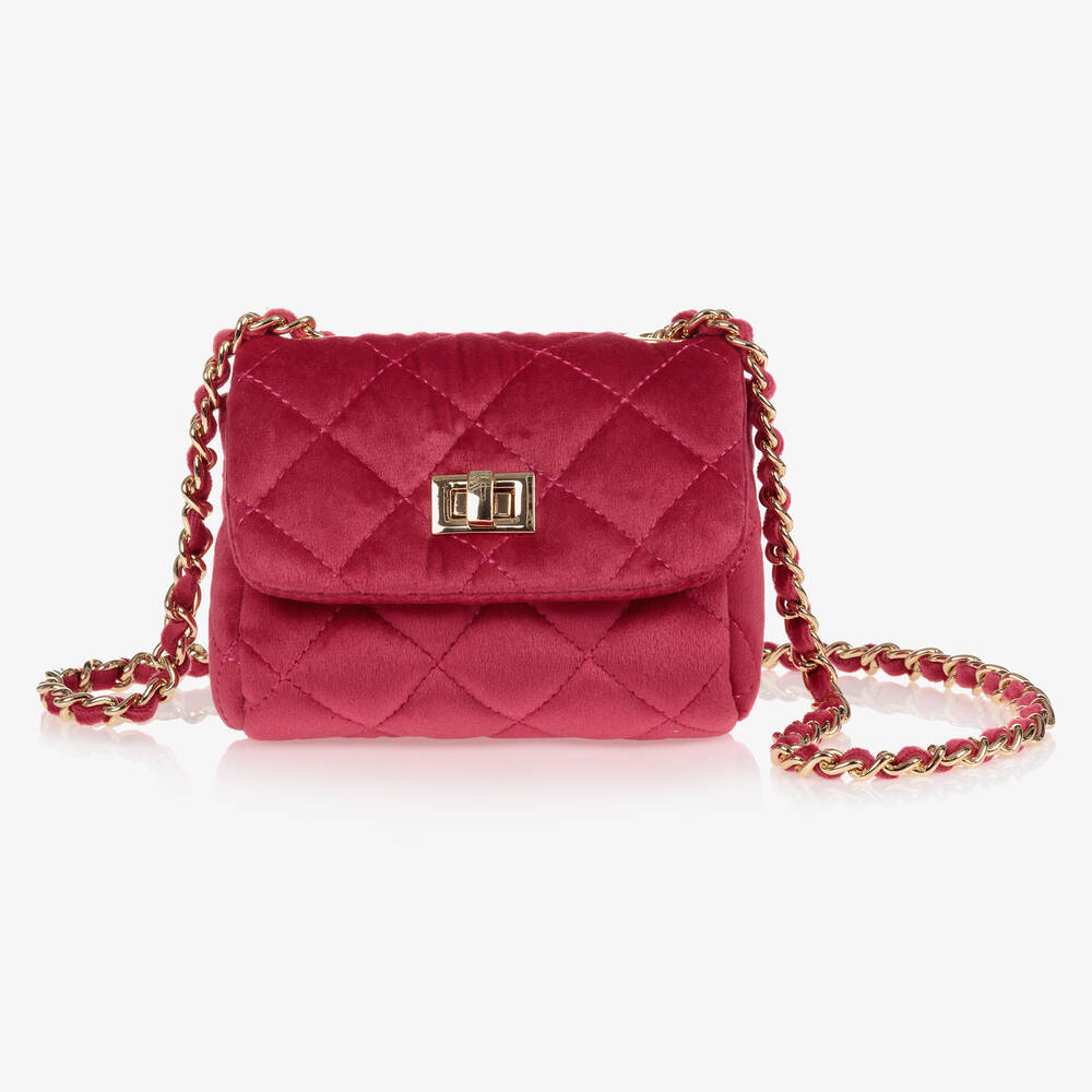 Milledeux - Розовая бархатная сумка с простежкой (13см) | Childrensalon