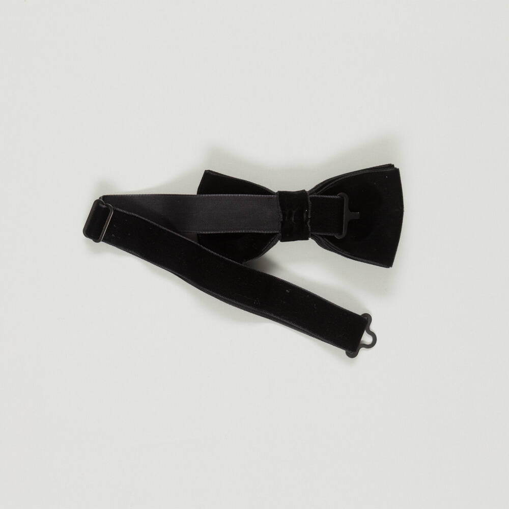 Milledeux-Preloved Boys Black Velvet Bow Tie (10cm)  | Childrensalon Outlet