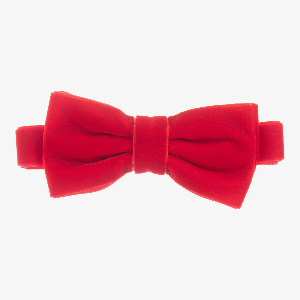 Milledeux - Nœud papillon rouge en velours (10 cm) | Childrensalon