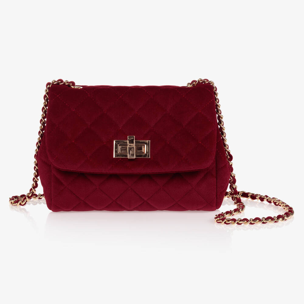 Milledeux - Red  Velvet Quilted Bag (22cm) | Childrensalon