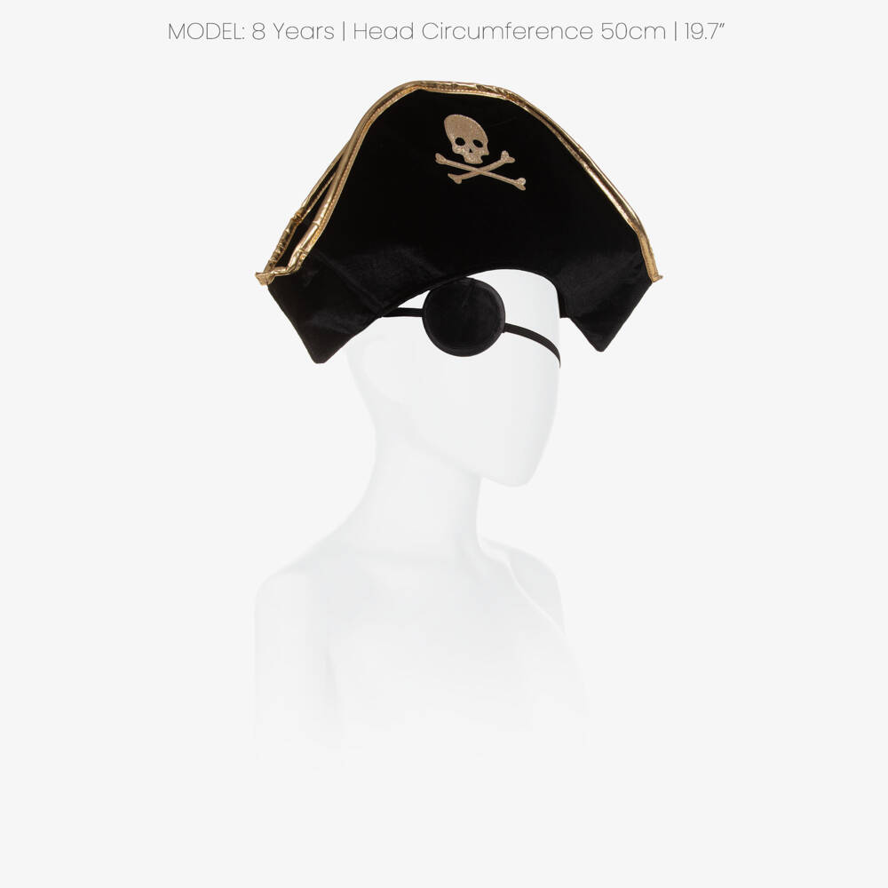 Mimi & Lula-Black Velvet Pirate Hat & Eye Patch Costume Set | Childrensalon Outlet
