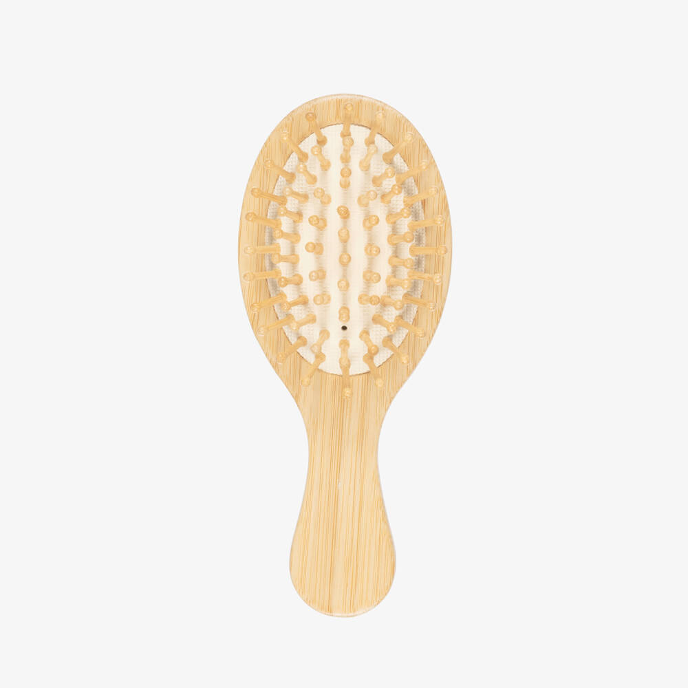 Mimi & Lula-Girls Beige Unicorn Design Wooden Hair Brush | Childrensalon Outlet