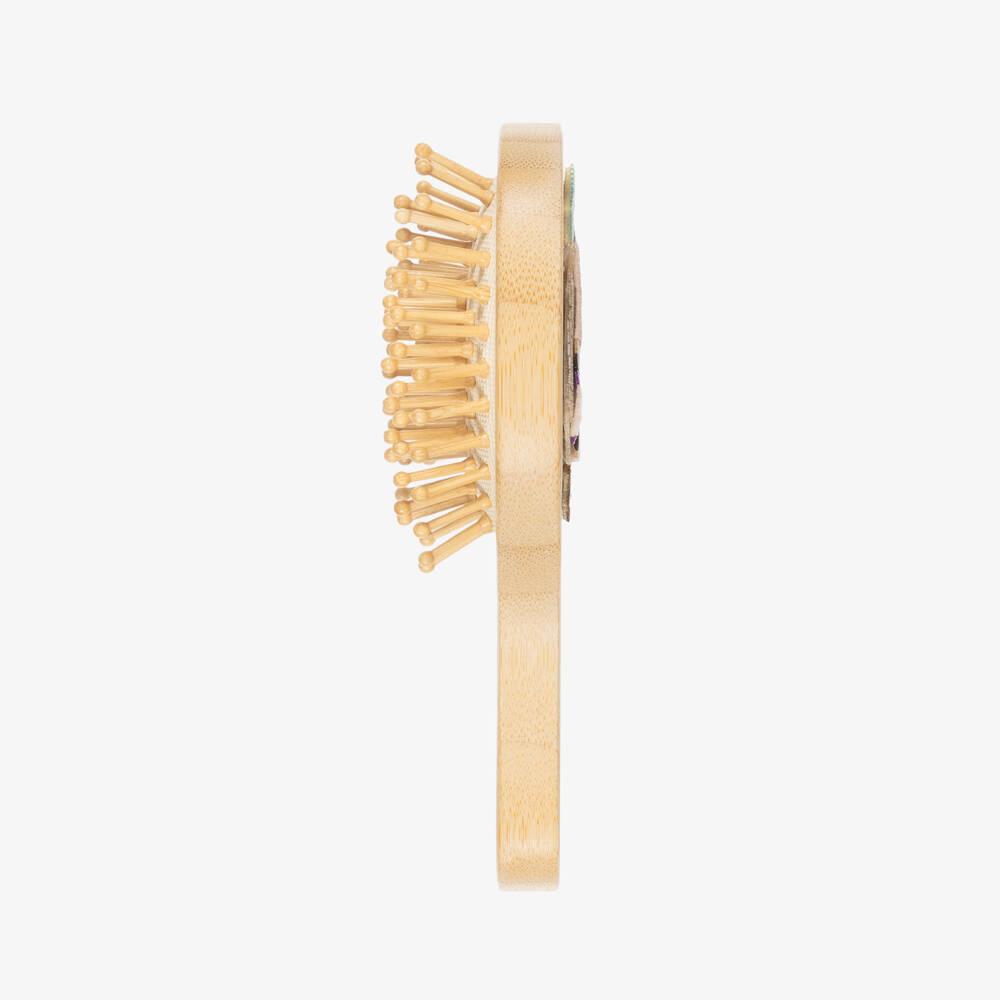 Mimi & Lula-Girls Beige Unicorn Design Wooden Hair Brush | Childrensalon Outlet