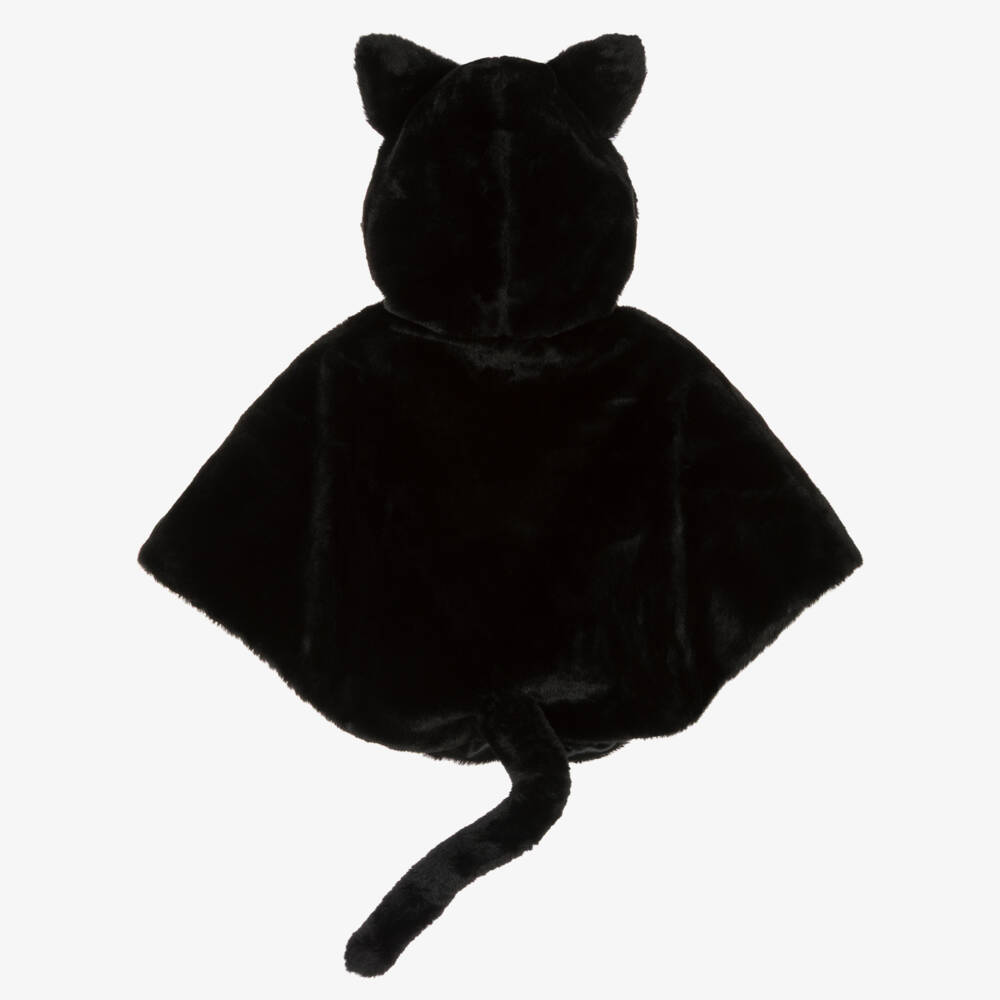 Mimi & Lula-Girls Black Faux Fur Cat Cape | Childrensalon Outlet