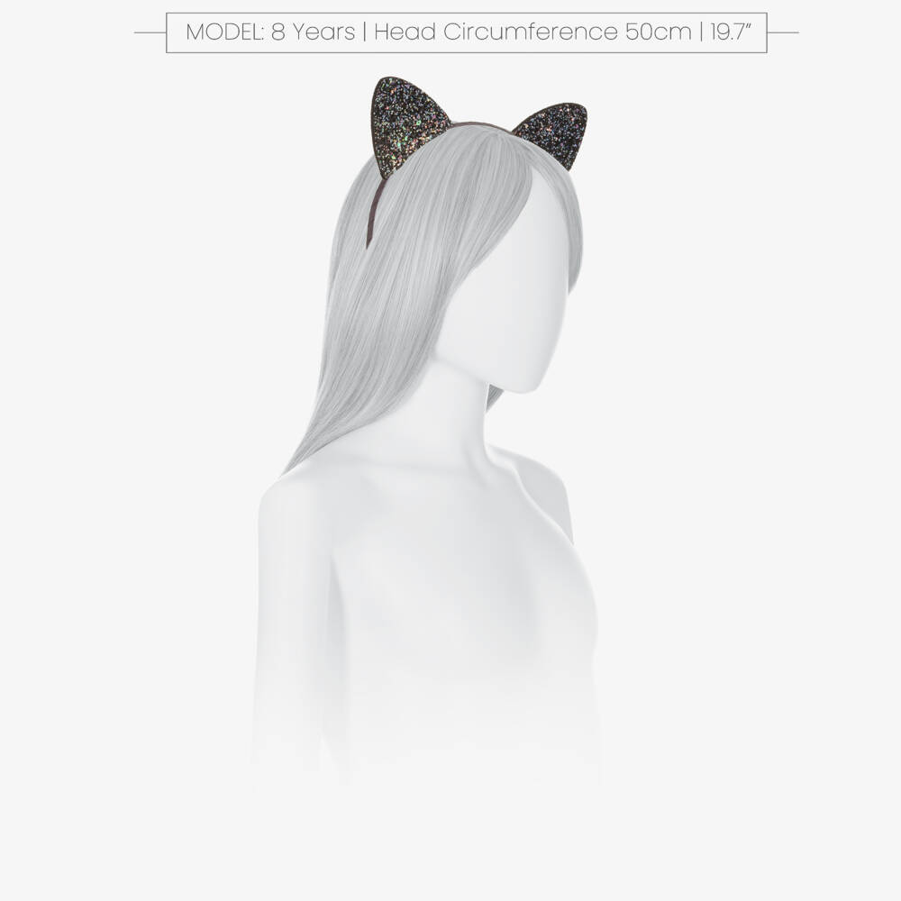 Mimi & Lula-Girls Black Glittery Cat Ears Hairband | Childrensalon Outlet