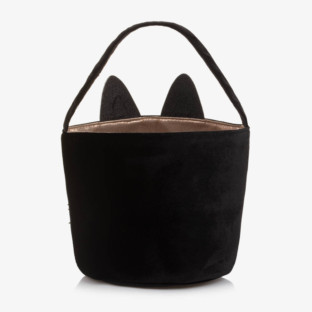 Mimi & Lula-Girls Black Velvet Cat Bag (18 cm) | Childrensalon Outlet