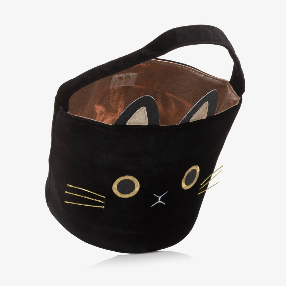 Mimi & Lula-Girls Black Velvet Cat Bag (18 cm) | Childrensalon Outlet