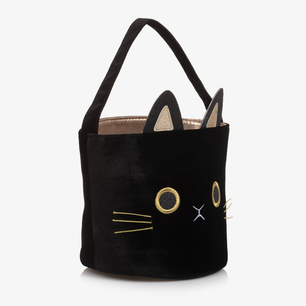 Mimi & Lula-Girls Black Velvet Cat Bag (18 cm) | Childrensalon Outlet