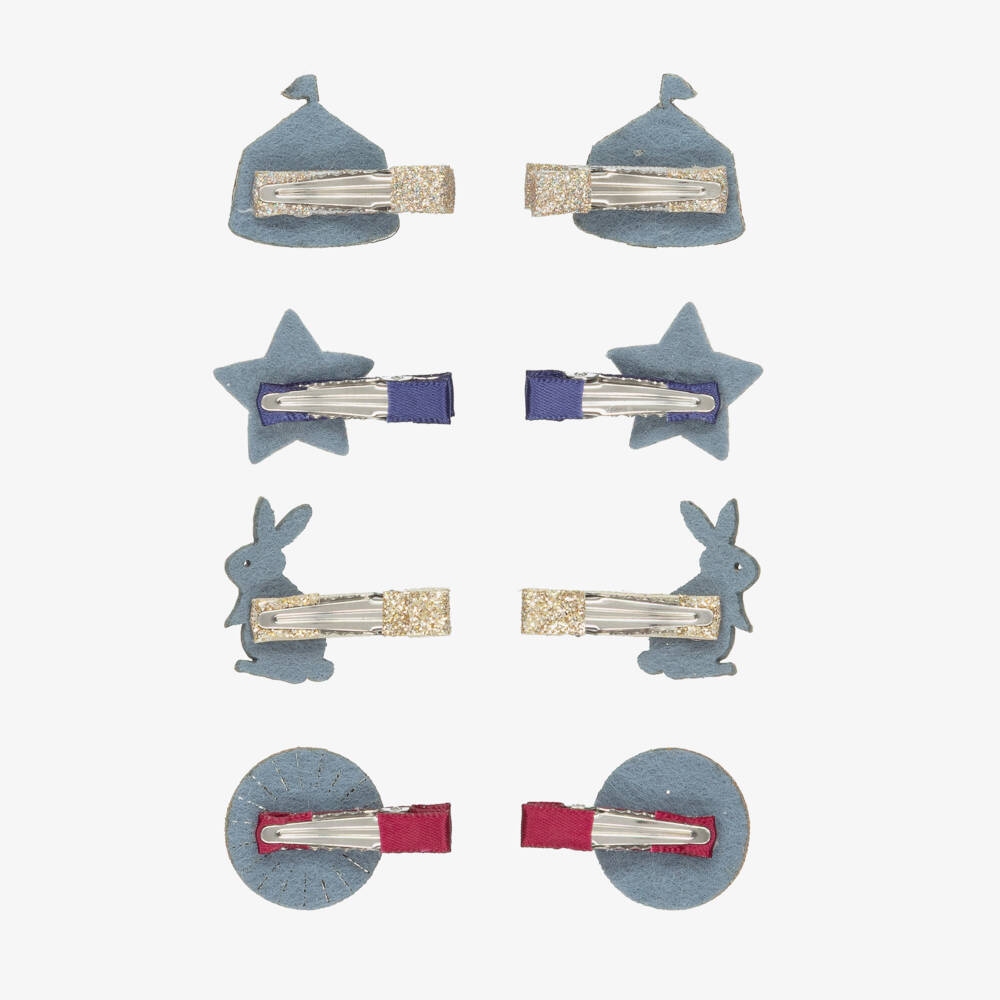 Mimi & Lula-Girls Glittery Gold & Pink Circus Mini Hair Clips (8 Pack) | Childrensalon Outlet