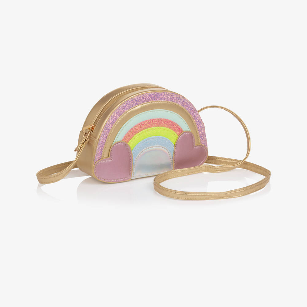 Mimi & Lula-Girls Gold & Pastel Rainbow Shoulder Bag | Childrensalon Outlet