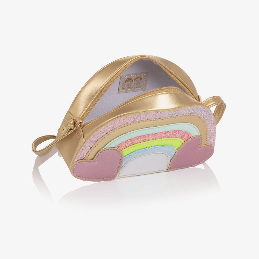 Mimi & Lula-Girls Gold & Pastel Rainbow Shoulder Bag | Childrensalon Outlet
