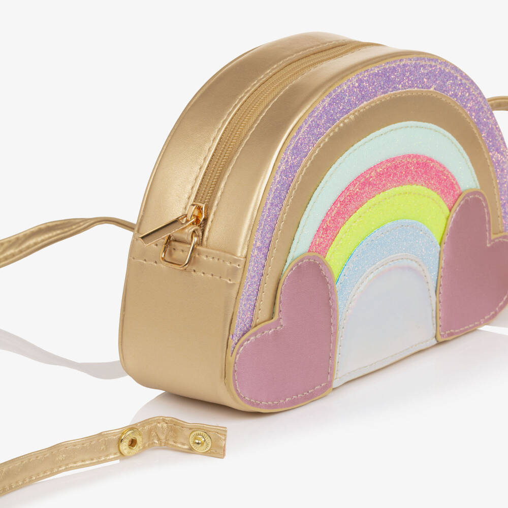 Mimi & Lula-Girls Gold & Pastel Rainbow Shoulder Bag | Childrensalon Outlet
