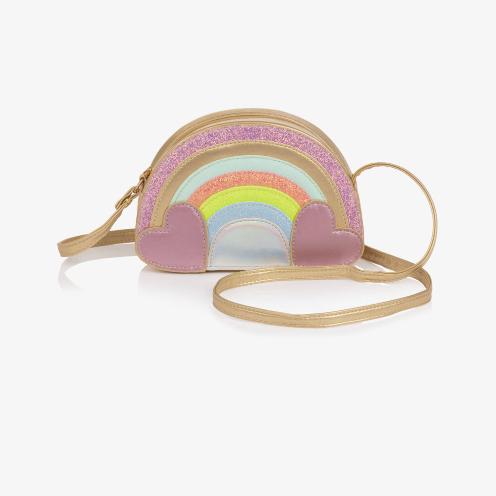 Mimi & Lula-Girls Gold & Pastel Rainbow Shoulder Bag | Childrensalon Outlet