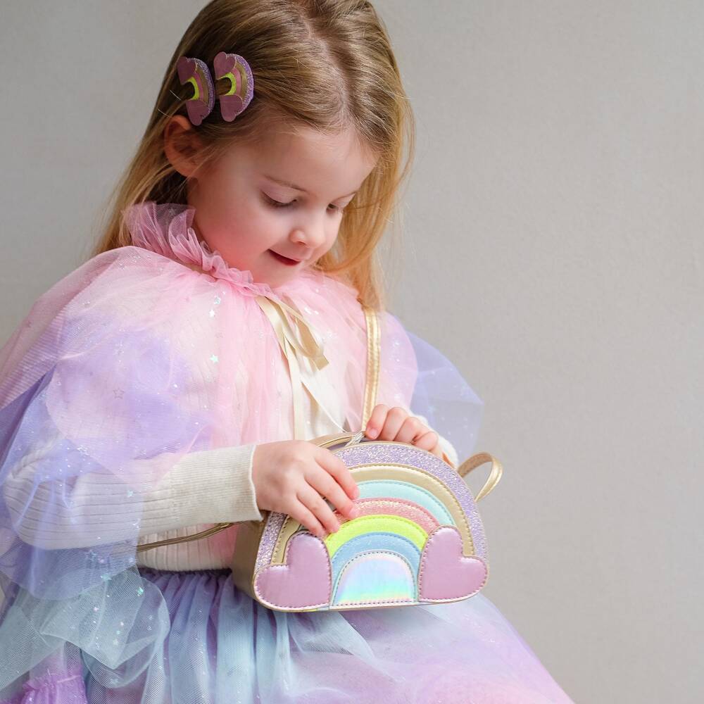 Mimi & Lula-Girls Gold & Pastel Rainbow Shoulder Bag | Childrensalon Outlet