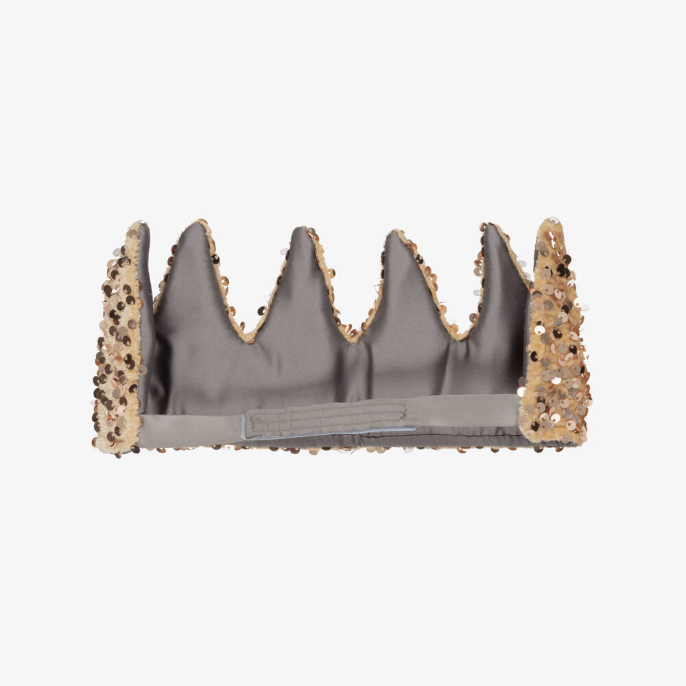 Mimi & Lula-Girls Gold Sequin Embellished Crown | Childrensalon Outlet