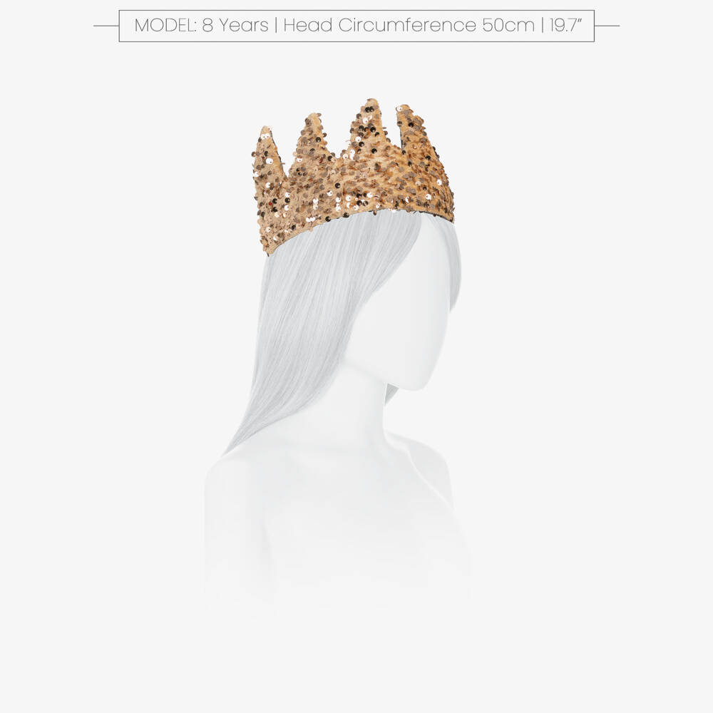 Mimi & Lula-Girls Gold Sequin Embellished Crown | Childrensalon Outlet