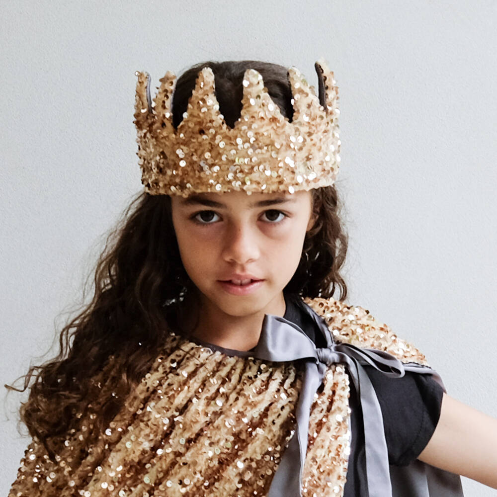 Mimi & Lula-Girls Gold Sequin Embellished Crown | Childrensalon Outlet