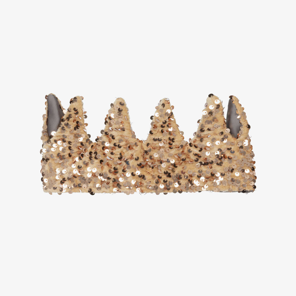 Mimi & Lula-Girls Gold Sequin Embellished Crown | Childrensalon Outlet