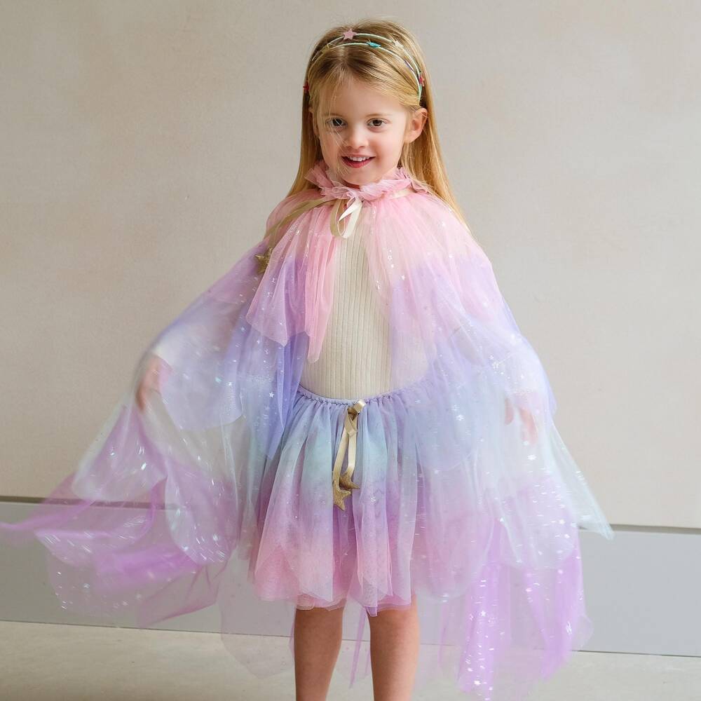 Mimi & Lula-Girls Lilac Purple Tiered Tulle Cape | Childrensalon Outlet
