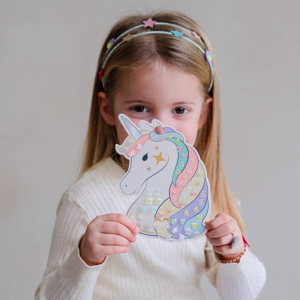 Mimi & Lula-Girls Multicolour Unicorn Stick-On Earrings | Childrensalon Outlet