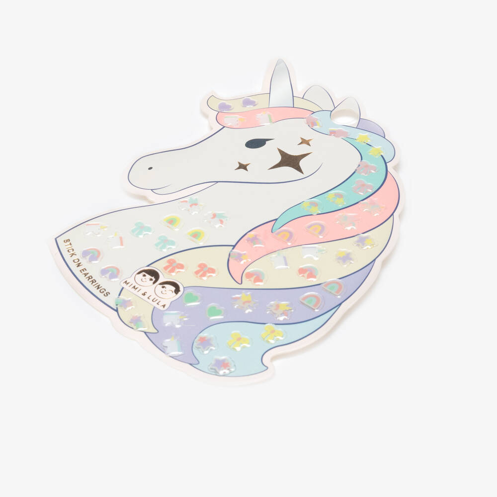 Mimi & Lula-Girls Multicolour Unicorn Stick-On Earrings | Childrensalon Outlet