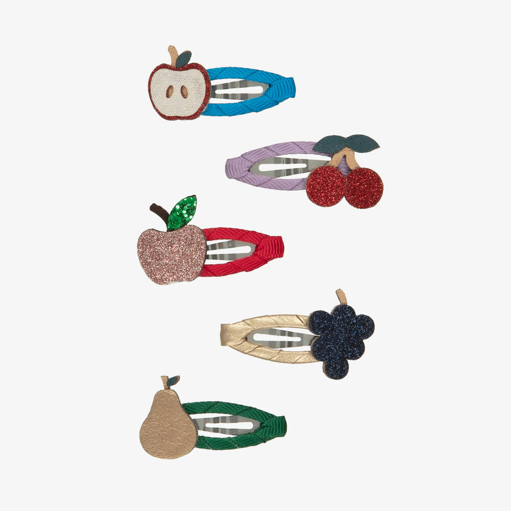 Mimi & Lula-Girls Multicoloured Fruit Hair Clips (5 Pack) | Childrensalon Outlet