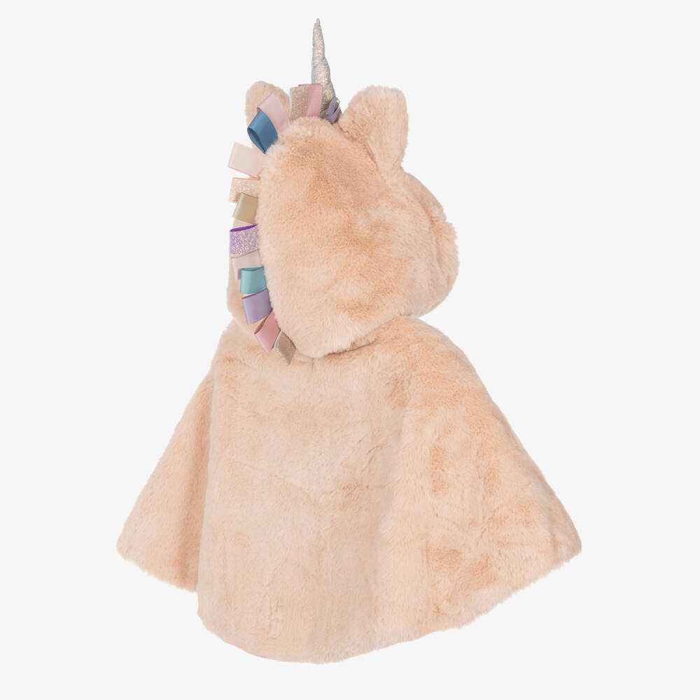 Mimi & Lula-Girls Pale Pink Faux Fur Unicorn Cape | Childrensalon Outlet