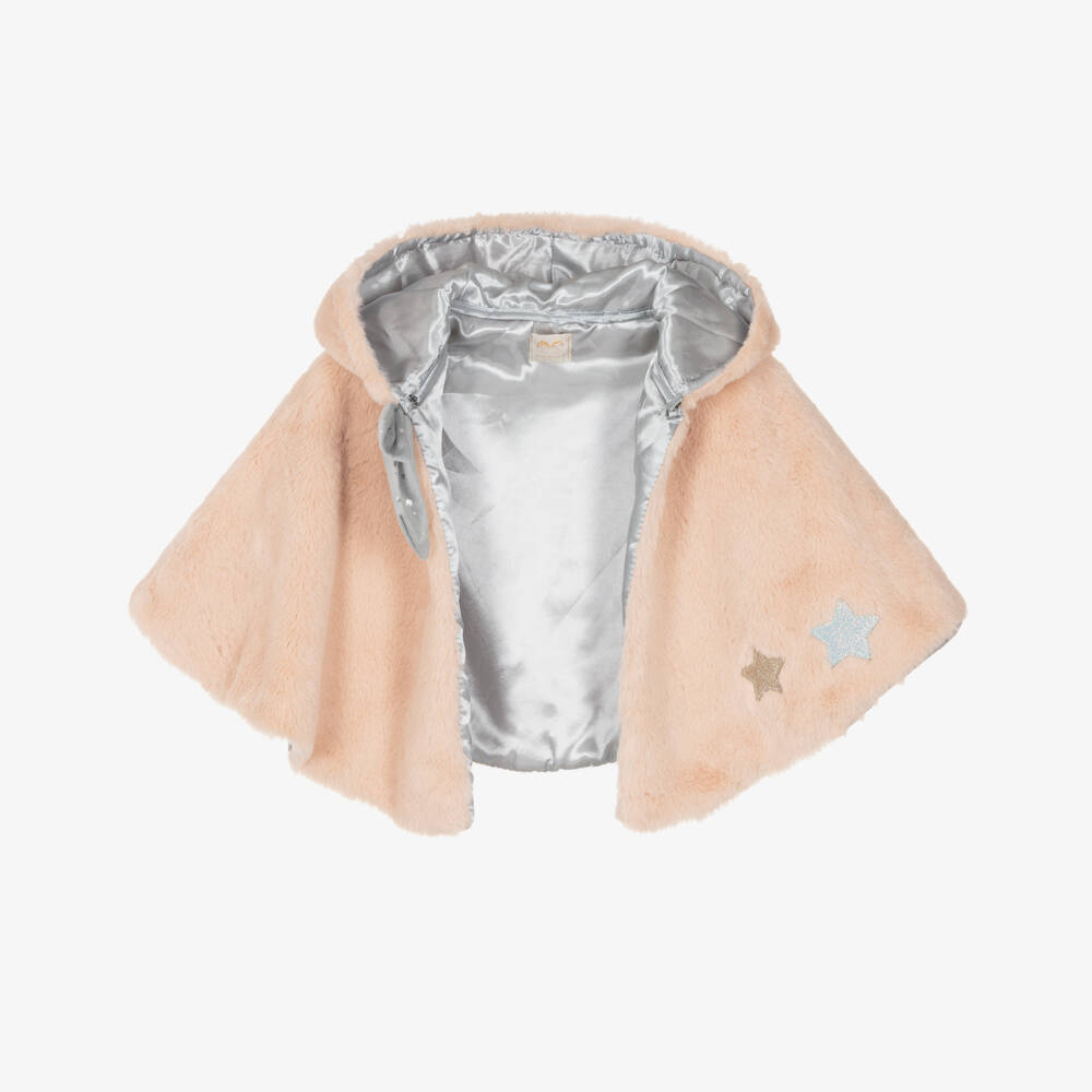 Mimi & Lula-Girls Pale Pink Faux Fur Unicorn Cape | Childrensalon Outlet