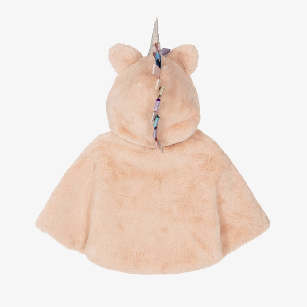 Mimi & Lula-Girls Pale Pink Faux Fur Unicorn Cape | Childrensalon Outlet