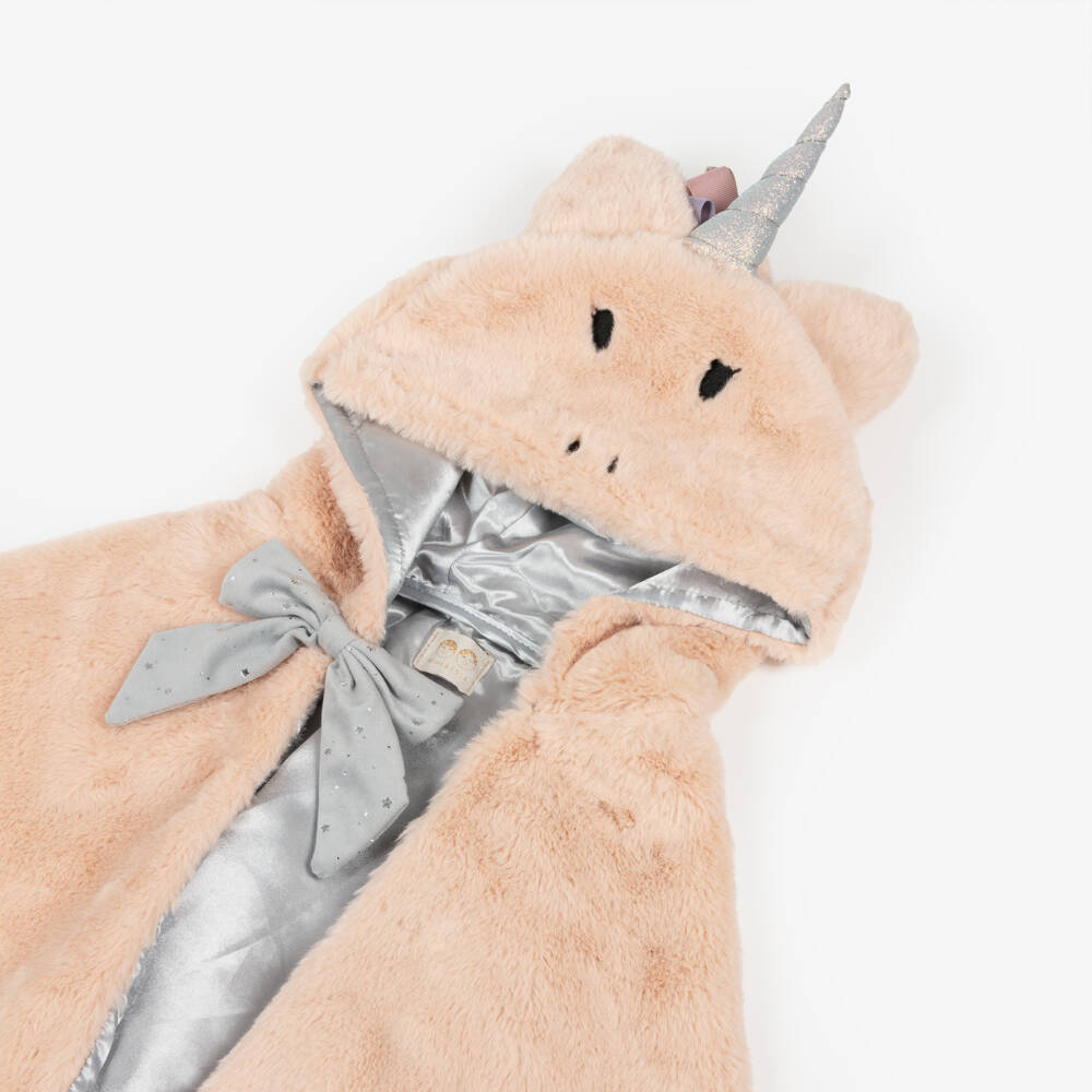 Mimi & Lula-Girls Pale Pink Faux Fur Unicorn Cape | Childrensalon Outlet