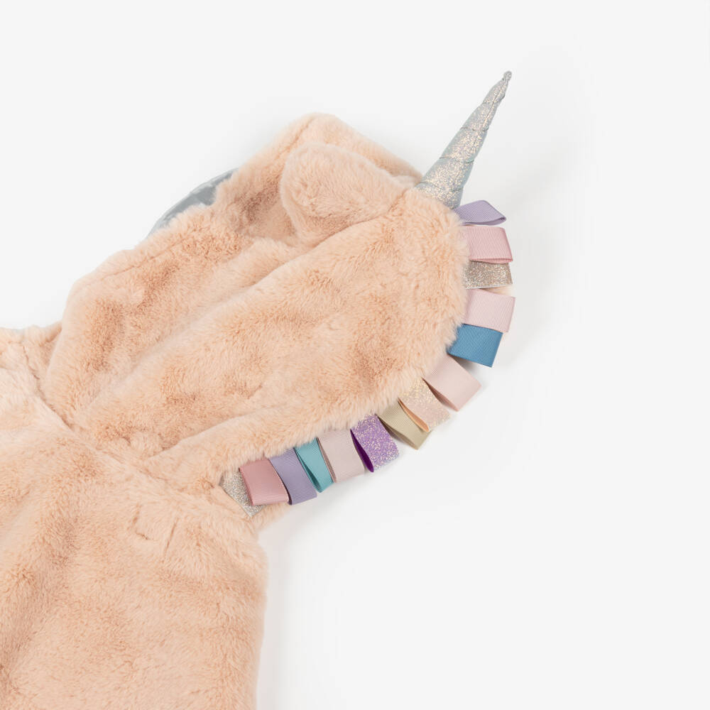 Mimi & Lula-Girls Pale Pink Faux Fur Unicorn Cape | Childrensalon Outlet