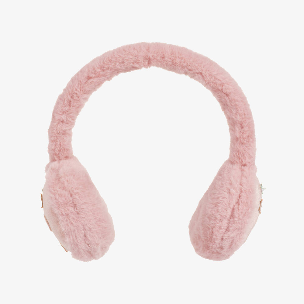Mimi & Lula-Girls Pale Pink Fluffy Unicorn Earmuffs | Childrensalon Outlet