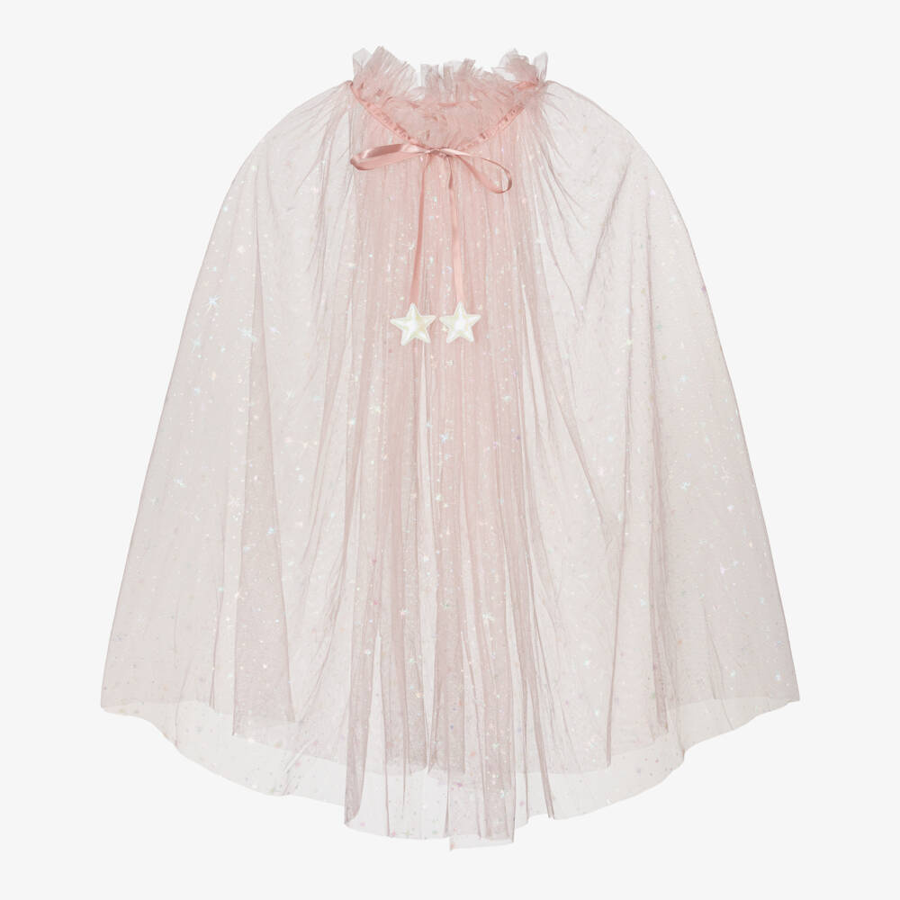 Mimi & Lula-Girls Pale Pink & Shimmering Stars Tulle Cape | Childrensalon Outlet