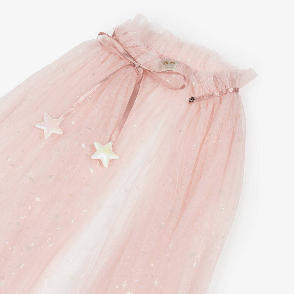 Mimi & Lula-Girls Pale Pink & Shimmering Stars Tulle Cape | Childrensalon Outlet