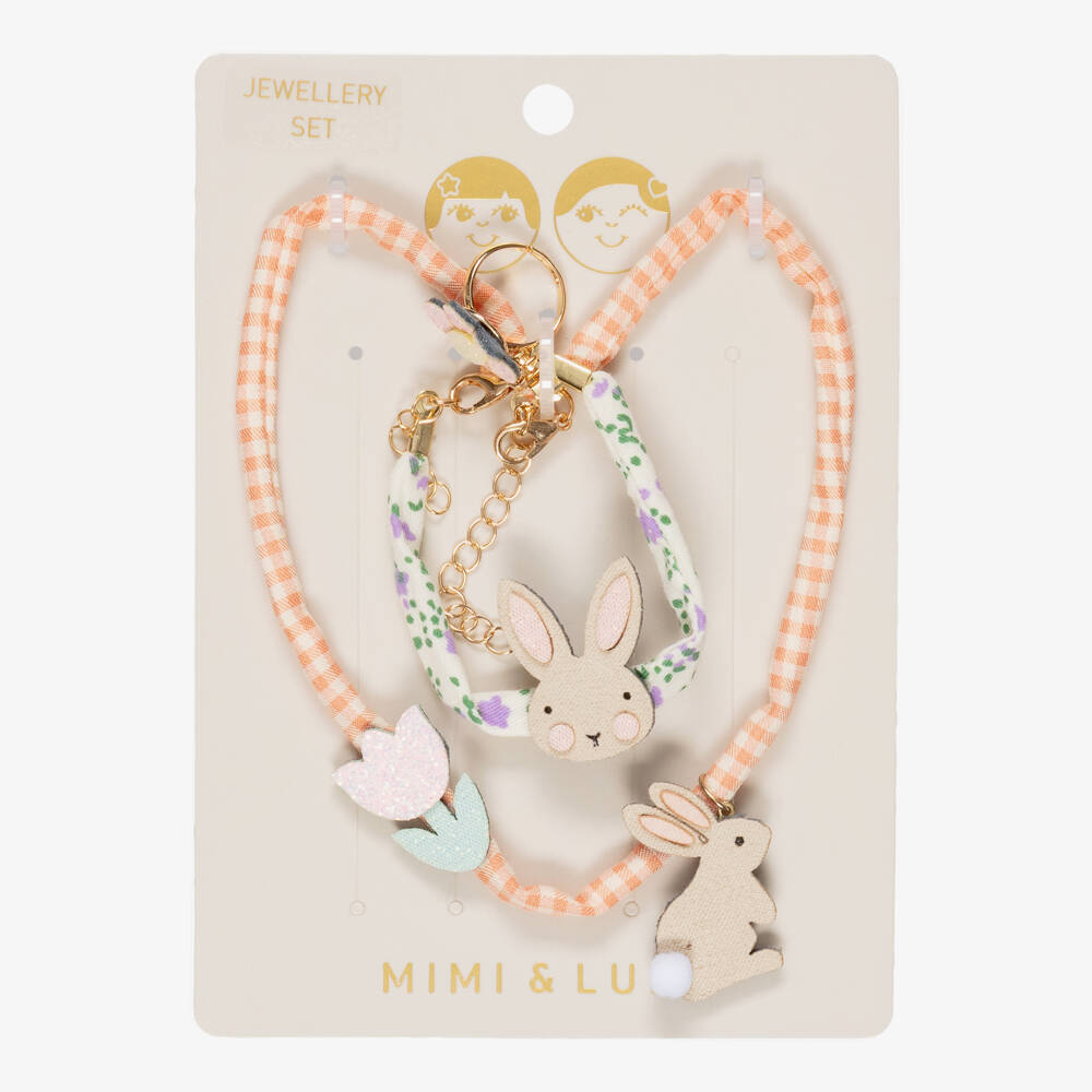Mimi & Lula-Girls Pink Bunny Themed Jewellery Set | Childrensalon Outlet