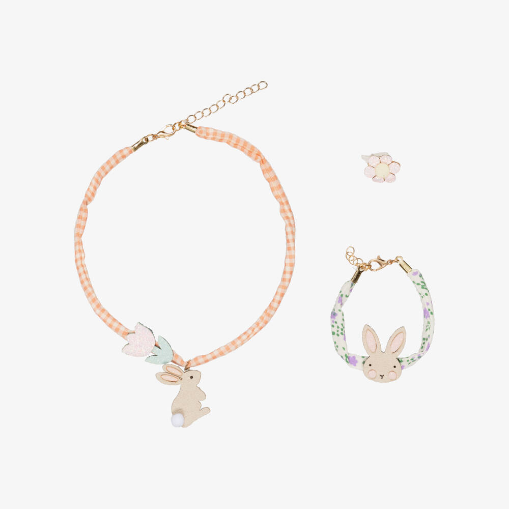 Mimi & Lula-Girls Pink Bunny Themed Jewellery Set | Childrensalon Outlet