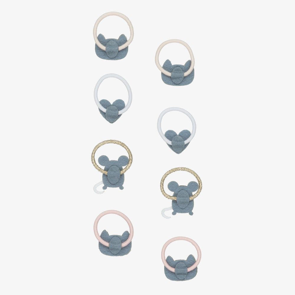 Mimi & Lula-Girls Pink & Gold Cat & Mouse Hair Elastics (8 Pack) | Childrensalon Outlet