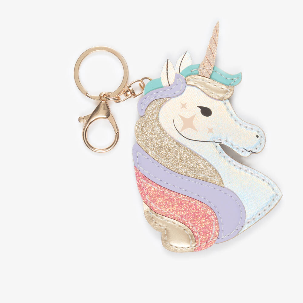 Mimi & Lula-Girls Pink & Gold Unicorn Bag Charm (11cm) | Childrensalon Outlet