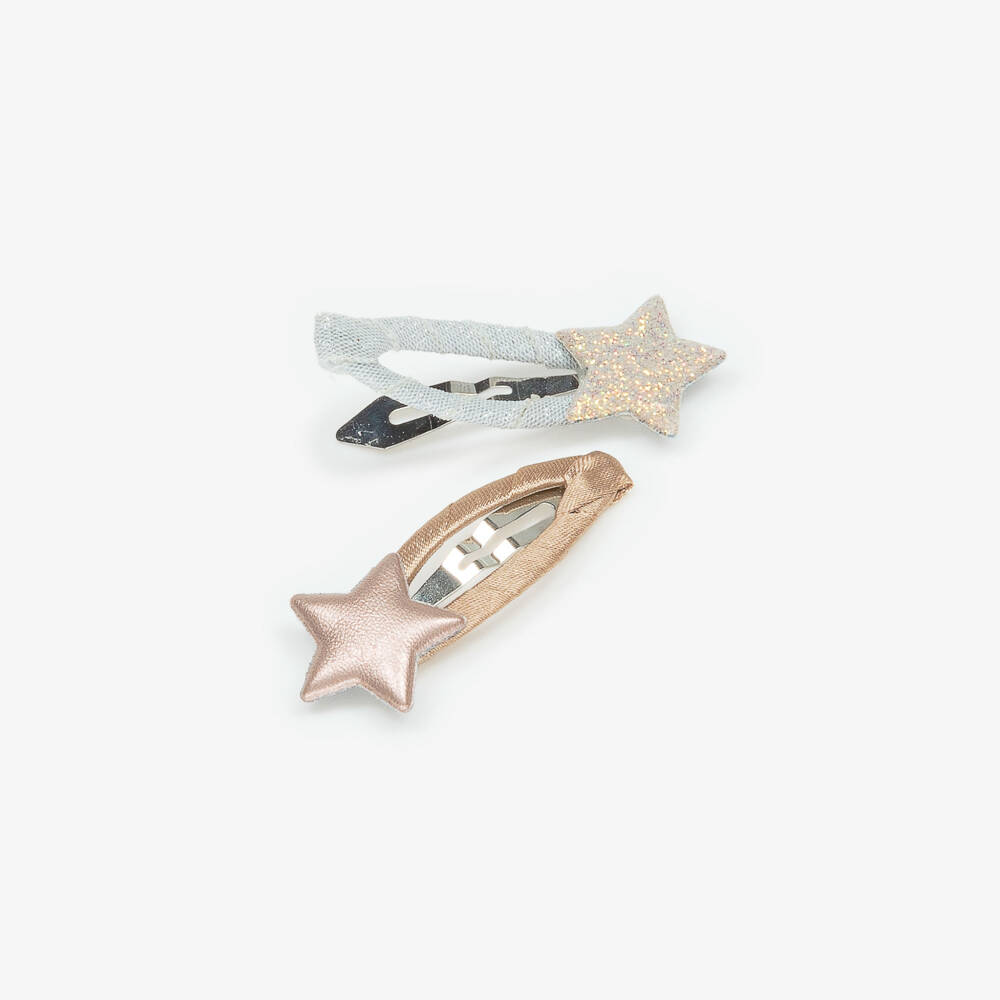 Mimi & Lula-Girls Pink Shimmering Star Hair Clips (5 Pack) | Childrensalon Outlet
