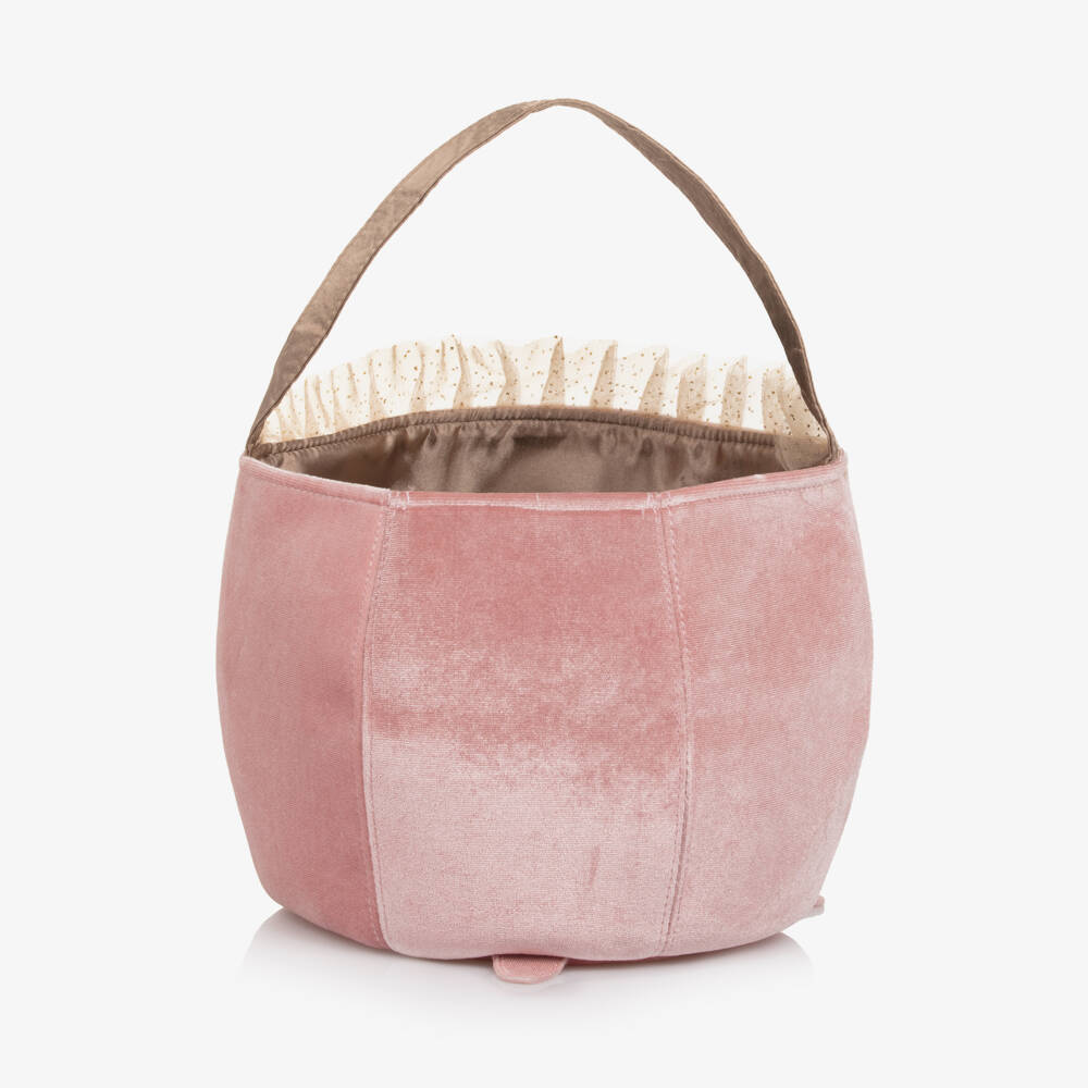 Mimi & Lula-Girls Pink Velvet Moon & Star Cauldron Bag (17cm) | Childrensalon Outlet