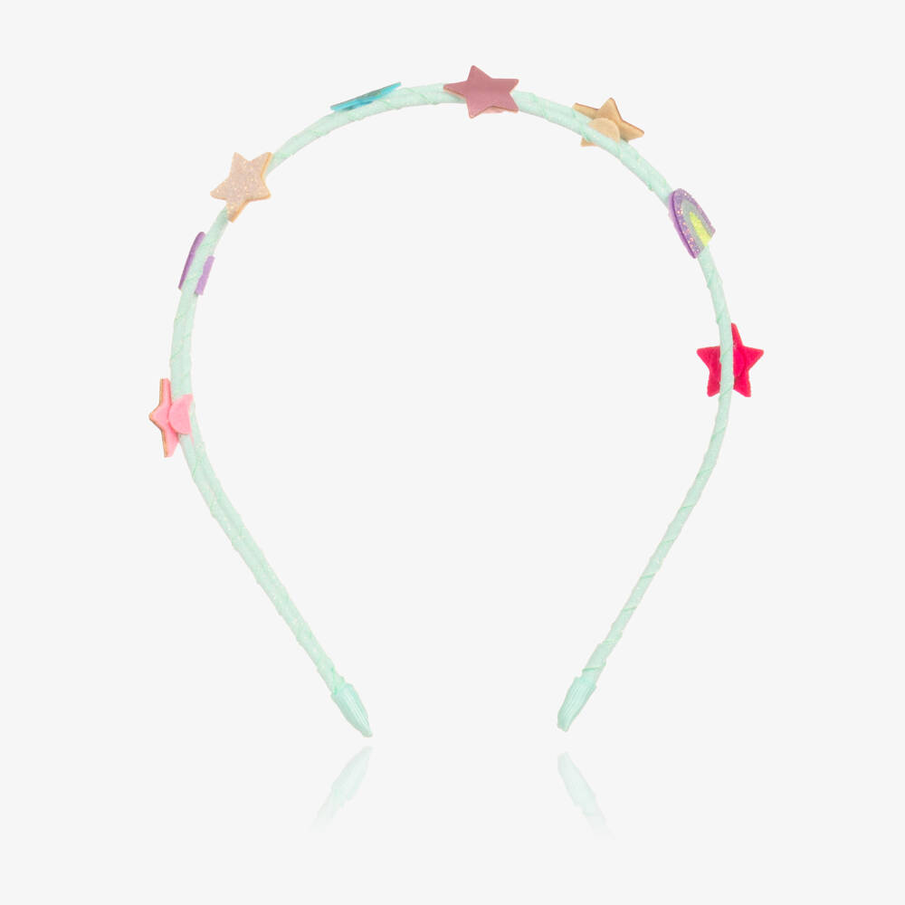 Mimi & Lula-Girls Turquoise Blue Double Hairband with Star Motifs | Childrensalon Outlet