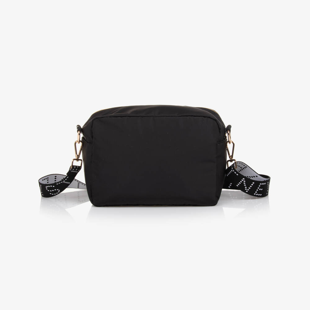 Stella McCartney Kids-Mini Black Crossbody Logo Changing Bag (25cm) | Childrensalon Outlet