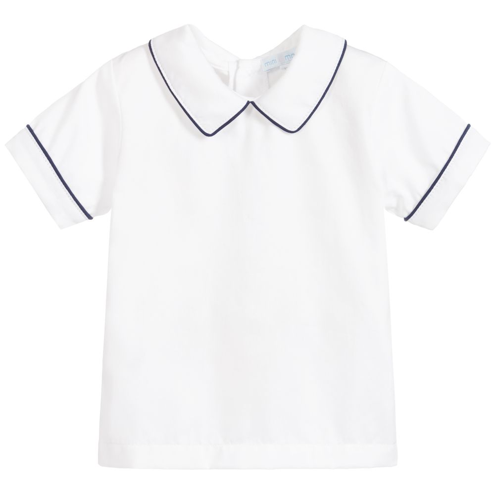 Mini-la-Mode-قميص قطن بيما لون أبيض و كحلي للمواليد | Childrensalon Outlet