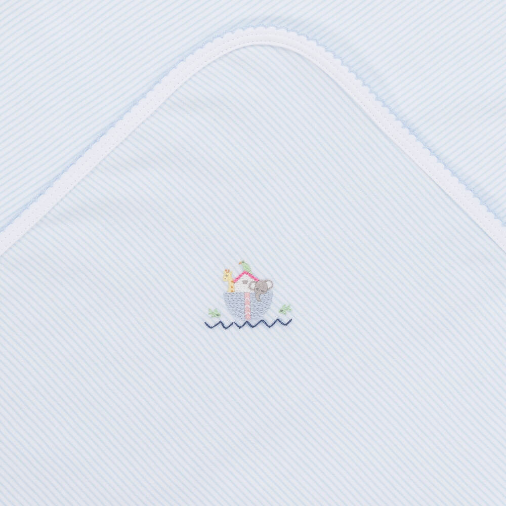 Mini-la-Mode-Blue Pima Cotton Baby Blanket (96cm) | Childrensalon Outlet