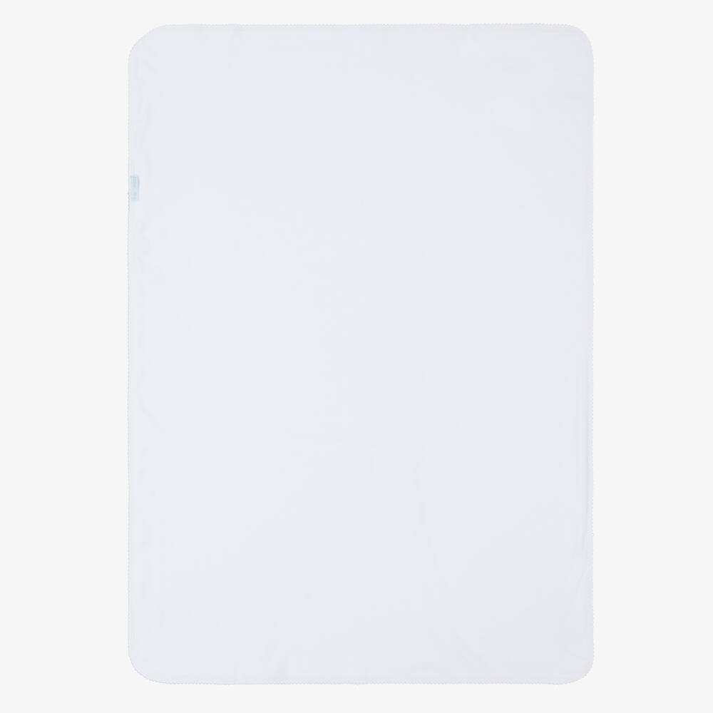 Mini-la-Mode-Blue Pima Cotton Baby Blanket (96cm) | Childrensalon Outlet