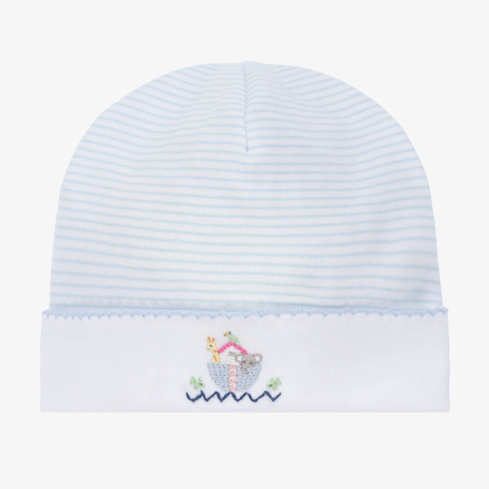 Mini-la-Mode-Blue Stripe Pima Cotton Hat | Childrensalon Outlet