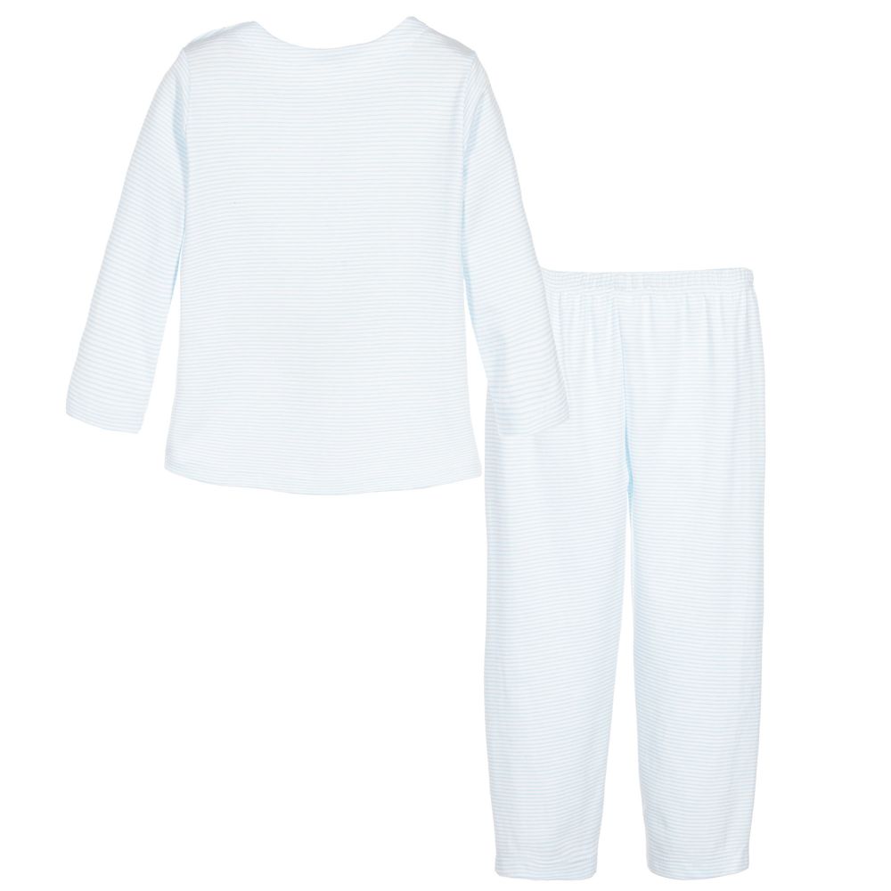 Mini-la-Mode-Boys Blue Pima Cotton Pyjamas  | Childrensalon Outlet